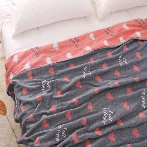 4 Layers Cotton Towel Throw Blanket for Adults Teens Soft Thermal Blankets for Spring Summer Air-conditioning Bedding Sheet