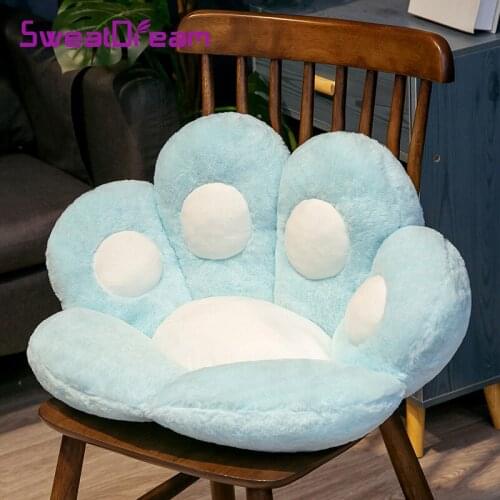 70x60cm Cat Bear Paw Plush Seat Cushion Indoor Floor Stuffed Sofa Colorful Animal Decor Pillow for Children Grownups Gift