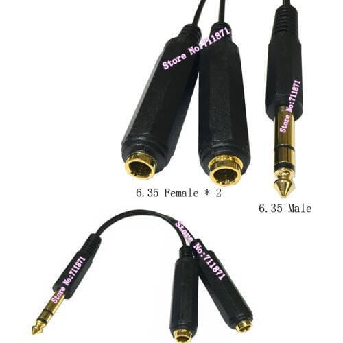 6.35 Male 2*6.35mm Female Audio Cable 6.35mm Male Jack to 2 x 1/4 Female Plug Stereo Audio Adapter Cable 6.35 Male Female