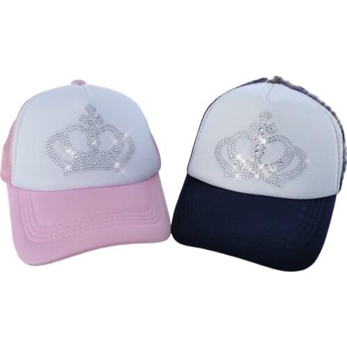 Baby girl hat cap crown diamond embroidery accessories 3-8 years baseball cap summer sun truck hat girls kid cap for children