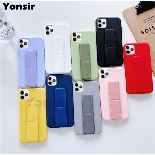 Leather Holder Phone Stand Silicone Case For Oppo A5 A9 2020 Realme C3 5 5i 6i 6 6s X7 7 8 5g Pro Find X2 Lite C11 XT Cover