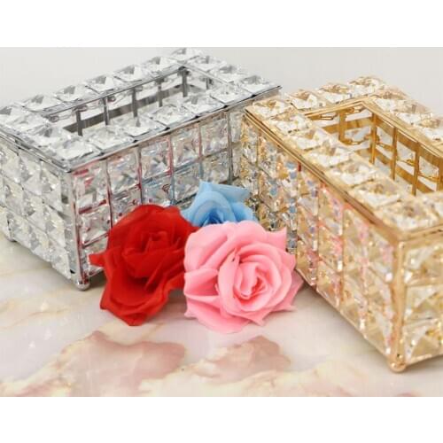 Tissue Box Holder Crystal Cube Napkin Dispenser Bedroom Office Hotel Cafe Coffee 4 Size