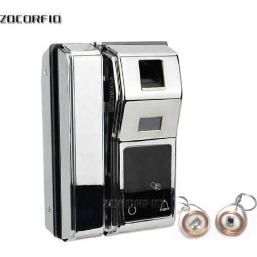 DIY Glass Door Lock Office Keyless Electric Fingerprint Lock With Touch Keypad Smart Card or fingerprint unlock