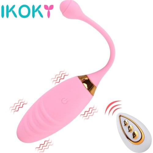 IKOKY Silicone 10 Speeds Jump Egg Vibrator Sex Toys for Women Anal Clitoris Stimulation Vibrating Egg