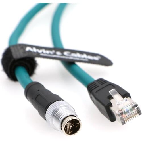 Alvins Cables M12 8 Position X Code SF/UTP Cable for Cognex Industrial Camera Shielded Cord IP67 Waterproof 3.2ft/1M