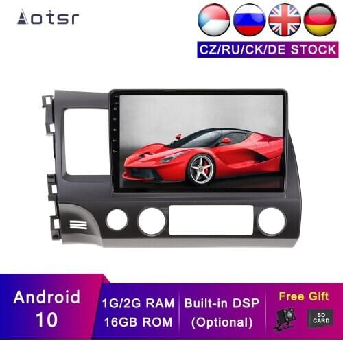 AOTSR Android 10 DSP Multimedia Player For Honda Civic 2007 - 2011 Car GPS Navigation Tape Recorder Radio Dashboard Head Unit