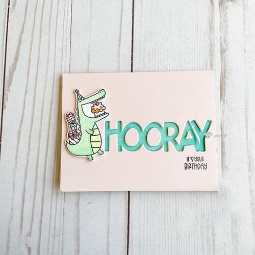 New HOORAY letters metal Cutting Dies Stencils DIY Scrapbooking Paper/photo Cards Embossing Dies