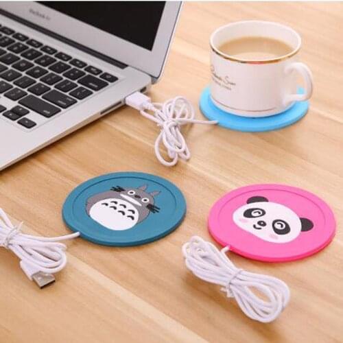 USB Warmer Coffee Cup Mug Cartoon Silicone Tea Heater Tray Office Tea Mat Electric Milk Hot Drinks Beverage Cup Coaster