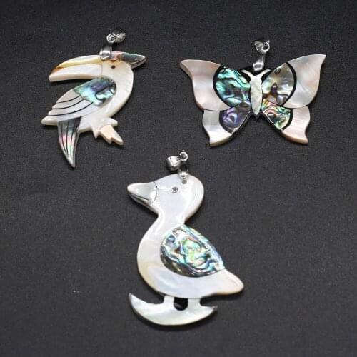 Natural Shell Pendants Reiki Heal Cute Butterfly Shape Shell Charms for Trendy Jewelry Making DIY Necklace Crafts