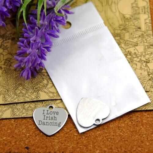 20pcs--stainless steel charms"I love Irish Dancing" 5 style for choosing DIY Charms Pendants