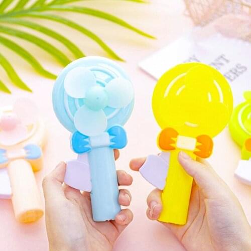 Mini Hand Fan Press to Power No Battery or Electric Needed Portable Fan Toy with Soft Fan Blades for Kids HFing