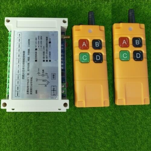 Ndustrial Sector DC 12V 24V 36V 48V 4CH 10A RF Wireless Remote Control Switch System With 300M-1000M Long Distance 2*Transmitter