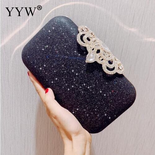 Shinning Bling Rhinestone Diamond Evening Clutch and Bag Women Girls Handbag for Cellphone Makeup to Go to Party Banquet Purse