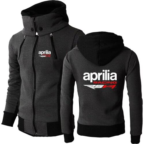 2021 New Aprilia Racing RSV4 Spring Autumn Print Zipper Hoodies Sportswear Solid Color Sweatshirts Hooded Man Coats Jackets