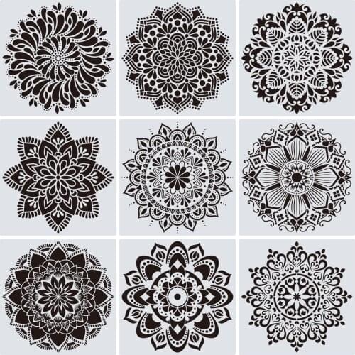 12Inch Large Delicate Mandala Stencils for Wall,Floor,Tile,Furniture Painting