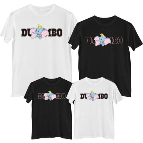 Disney Dumbo T shirt Comfortable Breathable 100% cotton Fashion Woman T-shirts Clothes girl Matching mother and daughter dress