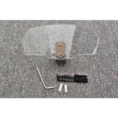 Universal Transparent Upper Outer Windshield Air Wind Deflectors Windscreen Bracket Set Adjustable for Motorcycle