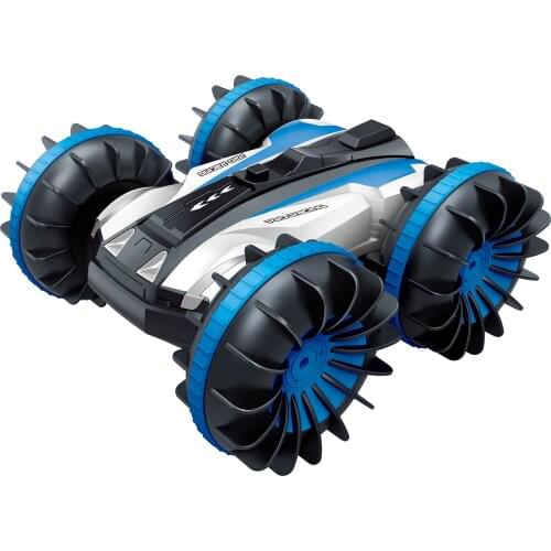 All Terrain Amphibious 4WD RC Car 360° Rotating & Waterproof （blue
