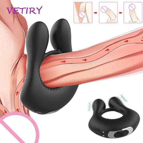 Couple Lover Vibrator Penis Ring Delay Ejaculation Time Delay Ring Cock Ring Sex Toys for Men Erection Clitoris Stimulation