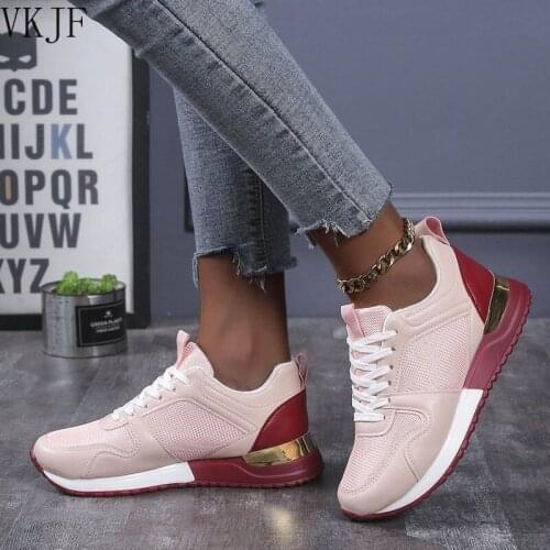 Womens Sports Shoes 2021 New Round Head Fashion Color Matching Lace Casual Shoes Large Size Shoes Single Shoes Womens Shoes