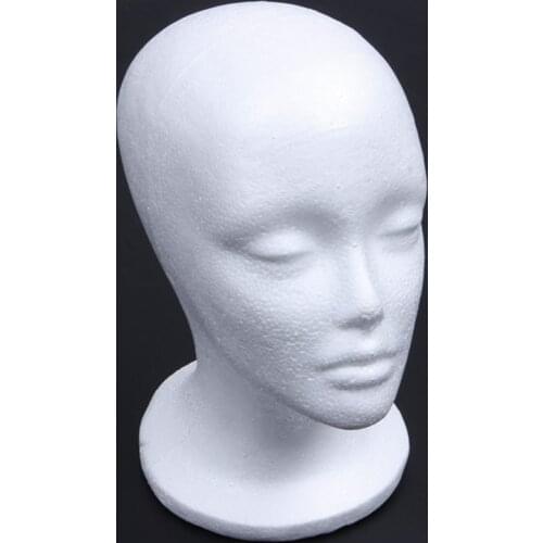 Female Styrofoam Foam Mannequin Manikin Head Model Hat Glasses Display Foam Mannequin Head Model Hat Wig Display Stand Rack