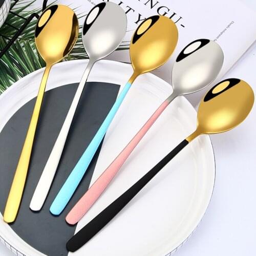 1pc 304 Stainless Steel Soup Spoon Rice Deepening Meal Spoon Stirring Spoons Children Korean Creative Tableware Spoons