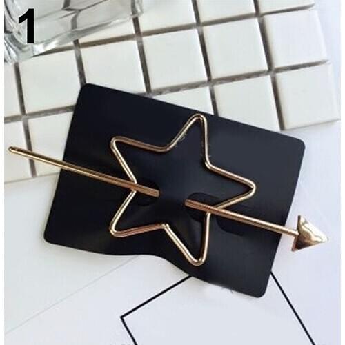 2019 Hot Selling 1Pc Fashion Star Love Heart Geometric Charm Hairpin Hair Clasp Cute Clip