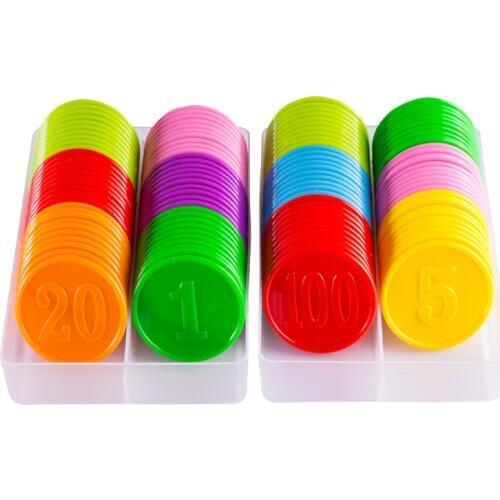 10pcs/lots!Plastic Poker Chip for Gaming Tokens Plastic Coins Family Club Board Games Toy Creative Gift For Children