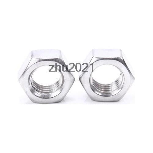 10pcs M10 x 1mm Pitch Metric Fine Thread 304 Stainless Steel Hex Nuts