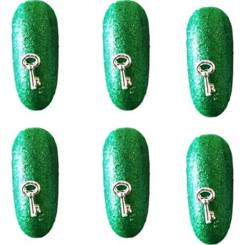 10Pcs Silver Key Nail Art Decoration 3d Metal Stickers Nailart Studs New Charms Manicure Design Nail Supplies for Professionals