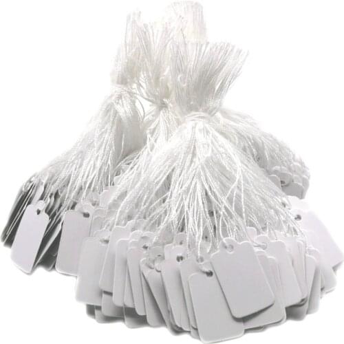 100pcs Jewelry String Cord Price Tags Custom Printing Blank Label Gold Silver Display Accessories Handmade Blank Price Tag