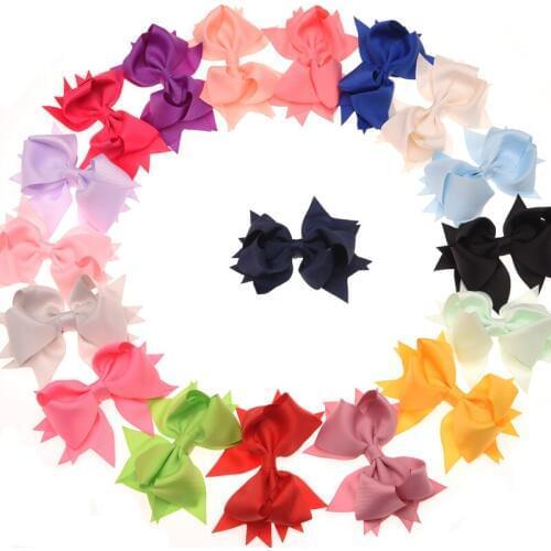 20pcs New Grosgrain Ribbon Bowknot handmade bows Swallow Tailed Solid Bowknot Fashion Accessories for Hair Headwear No Clip