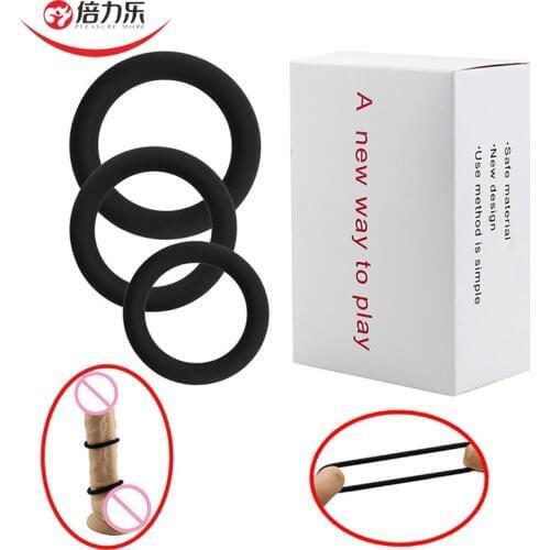 3Pcs Flexible Penis Ring Delay Ejaculation Cock Ring Lasting Firmer Longer Erection Cockring Adult Silicone Sex Toys For Men