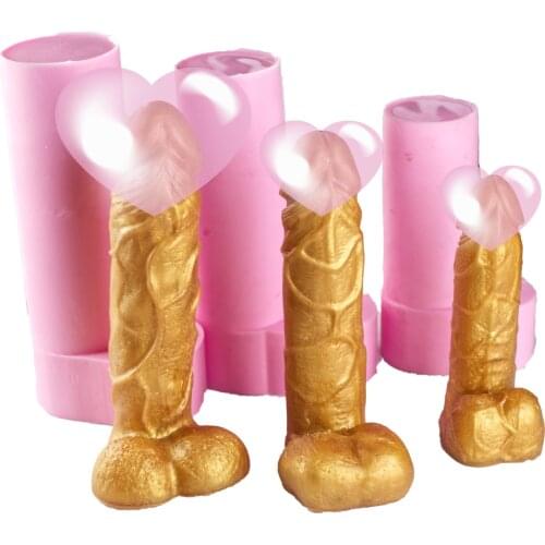 3D Majestic Male Penis Silicone Candle Mold Fondant Candle Ornaments Soap Mold For Pastry Cupcake Decorating Kitchen Accessories