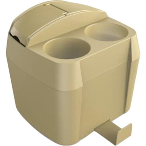 Car Center Organiser Box, Trash Can with Lid Cup Holder Car Garbage Bin Universal Automotive Storage Pockets
