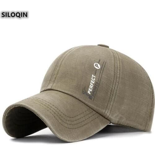 SILOQIN Snapback Mens Cap New Retro Wash Baseball Caps Adjustable Size Simple Simple Leisure Tongue Hat Sports brands tide hat