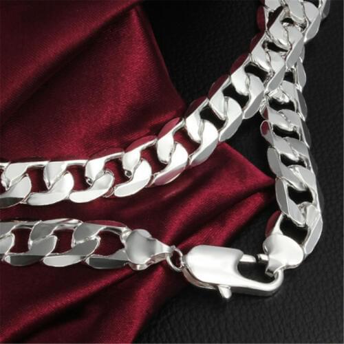Cn4 10mm Chain Necklace Chain, Wholesale Lots Fashion Jewelry S925 Sterling Silver color Jewelry Necklaces & Pendants