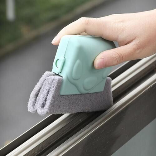 Door Window Groove Cleaning Brush Windows Slot Cleaner Brush Window Slot Clean Tool Home Bathroom Floor Cleaning Cloth