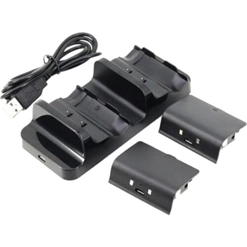 Dual Charger Station USB Charging Dock w/ 2 Battery for One Controllers