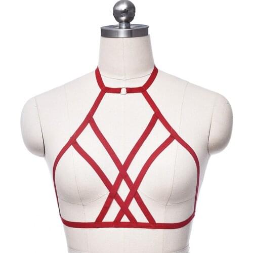 Gothic chest tight-fitting drawstring colorful polygonal bra, beautiful breasts, adjustable harness, event festival clothing