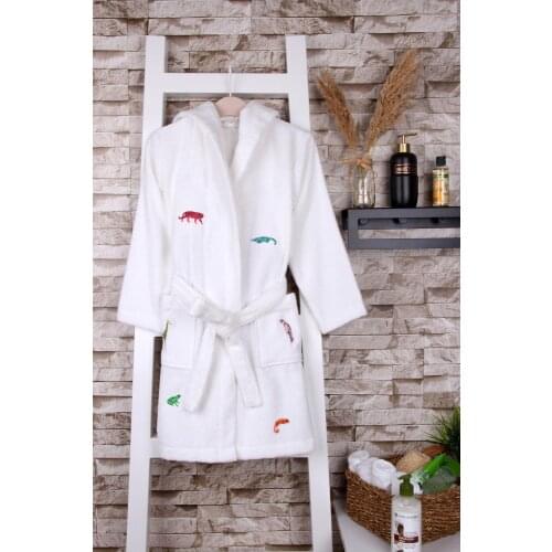 100% Cotton Animals Embroidery 5-10 Years Kids Good Quality Soft Bathrobe Bath Towel Sleepwear Girls Boys Robes Childrens Cloth