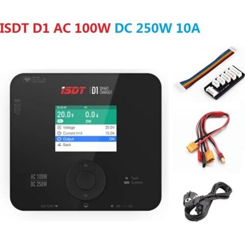 ISDT D1 AC 100W DC 250W 10A Dual Channel Smart Lipo Discharger Charger for 1-6S Lipo Battery RC Parts RC FPV Racing Drone