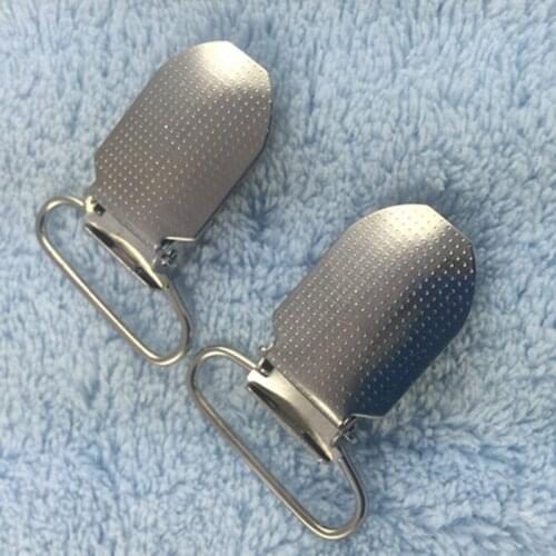 50pcs 20mm Round Dotted Shaped Metal Suspender Clips Brace Clip Silver Lead Free Ribbon Holder Plastic Insert Craft Sewing Tool