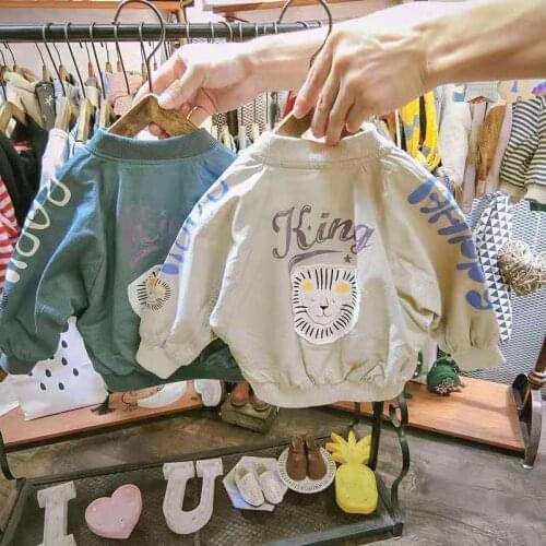 Baby boys' jackets spring and autumn 1-7 years old cartoon print Korean style Baby jacket kids coats Cute Outdoor Jackets Cute