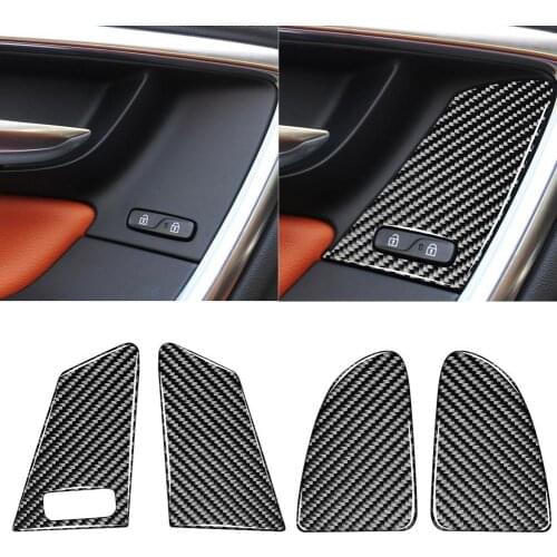 50% Hot Sales!! 4Pcs Carbon Fiber Door Window Switch Panel Trim Lift Button Sticker for Volvo V60/S60/XC60 Left Drive