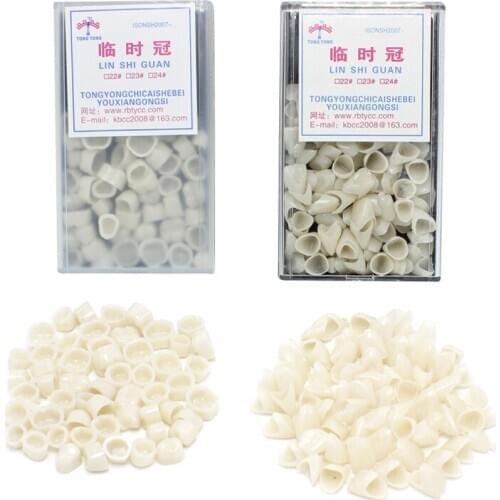 70Pcs Dental Crown Materials Temporary Teeth Crown Realistic Oral Care Teeth Whitening Anterior & Molar Teeth