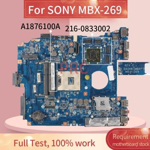 A1876100A For SONY MBX-269 Laptop Motherboard DA0HK5MB6F0 216-0833002 SLJ8E DDR3 Notebook Mainboard