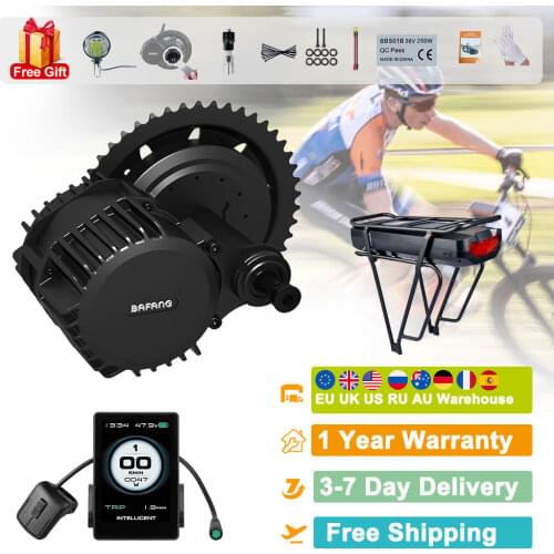 BAFANG Mid Motor Kits BBS01B 48V 350W E-Bike Conversion Crank Drive Motor Kits With Display 8Fun BBS01B Electric Bicycle Parts