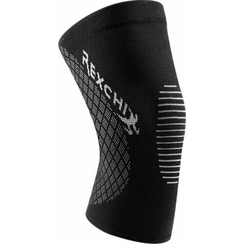 Anti-slip Silicone Strip Integrated Weaved Compression Knee Pad Running Cycling Basketball Patella Brace Knee Support Sleeve