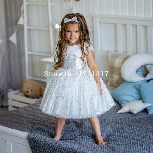 New Childrens Flower Dress Sequined Princess Kids Dress Girls Dresses for Wedding Baby For 1-8Y AG0167